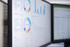 fleet management graphs and charts on computer screen