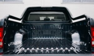 back of new pickup truck used for fleet leasing